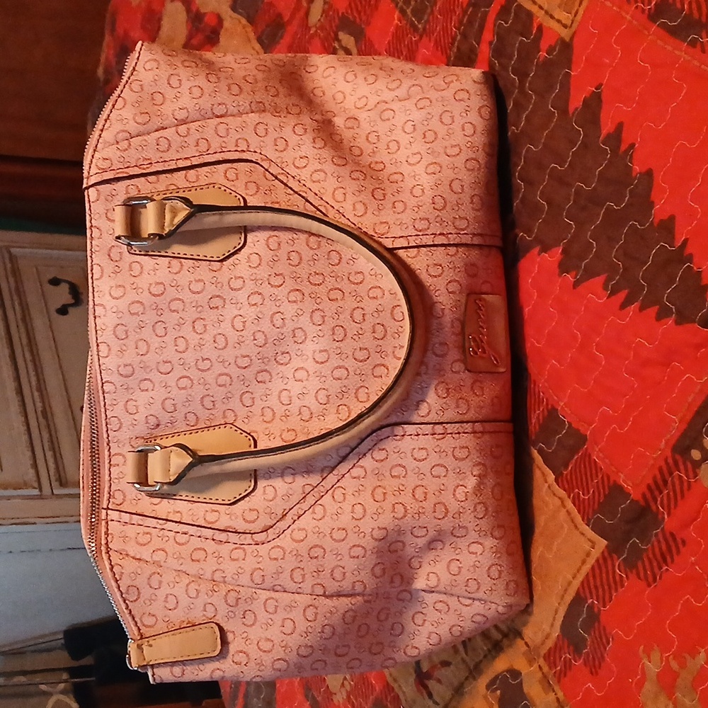 Guess Pink Patterned Satchel